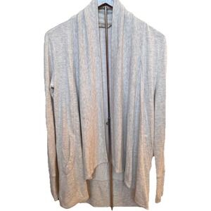 Athleta‎ Pranayama Wrap Grey Cardigan  Open Front Soft Tencel Yoga Women's XXS